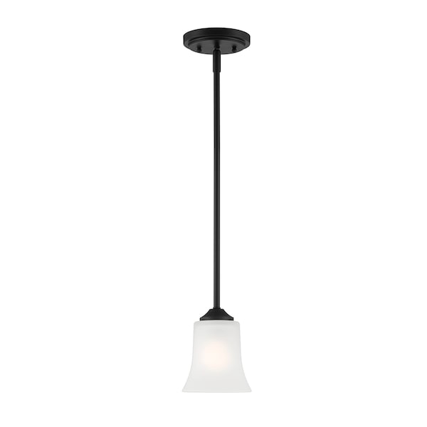 Designers Fountain Bronson 60 Watt 1 Light Matte Black Mini-Pendant with Frosted Glass Shade D278M-5P-MB - main